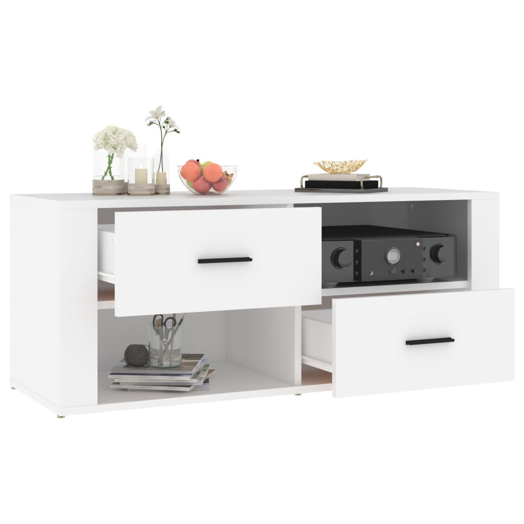 Mueble para TV madera contrachapada blanco 100x35x40 cm vidaXL