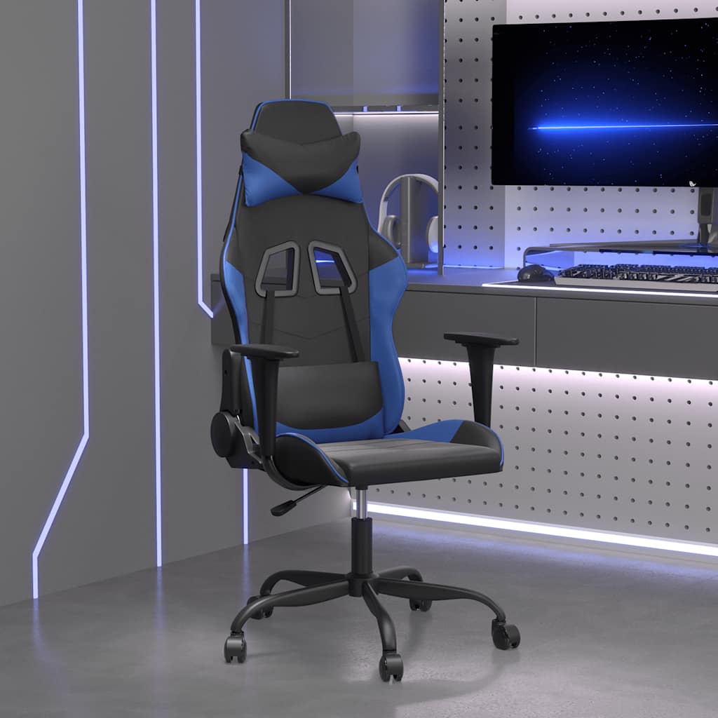 Vetonek Silla gaming cuero sintético negro y azul