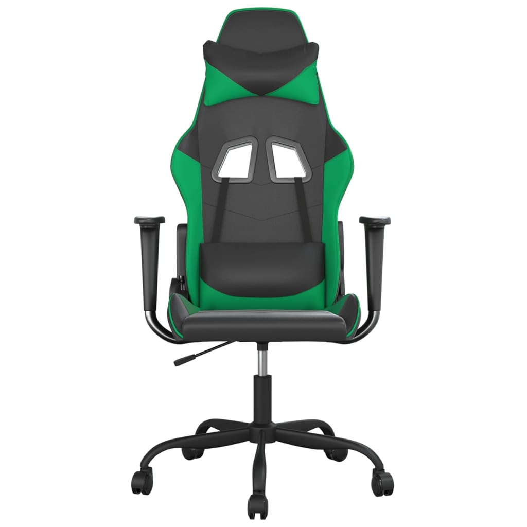 Silla gaming cuero sintético negro y verde vidaXL