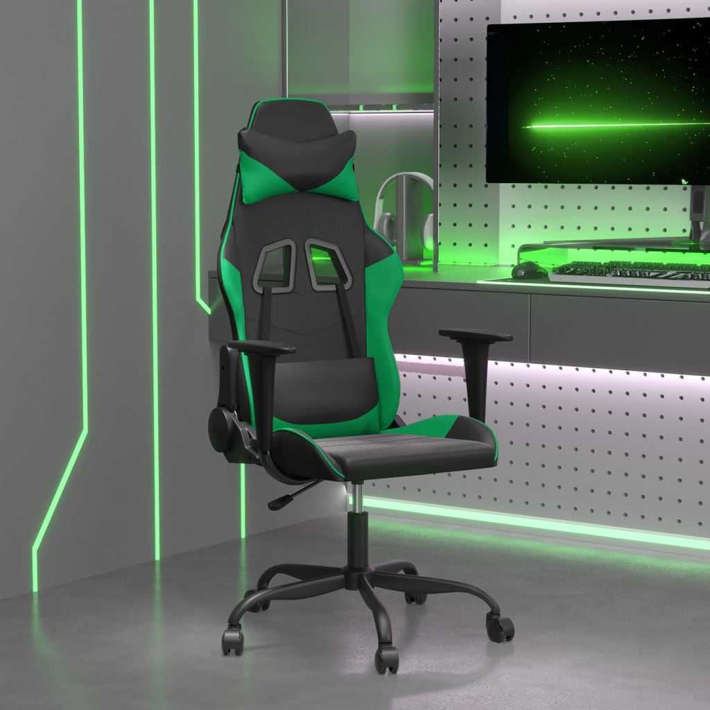 Vetonek Silla gaming cuero sintético negro y verde