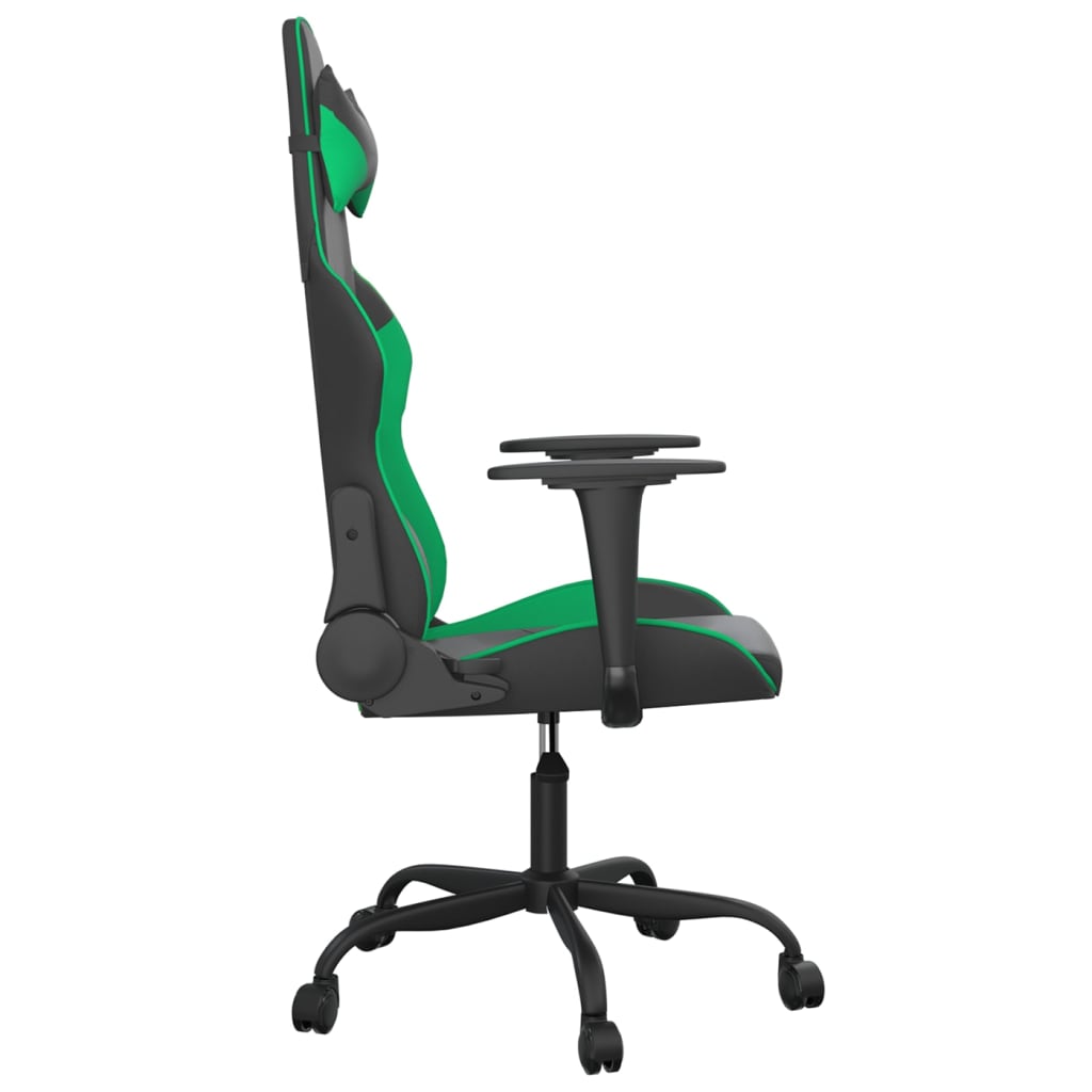 Silla gaming cuero sintético negro y verde vidaXL