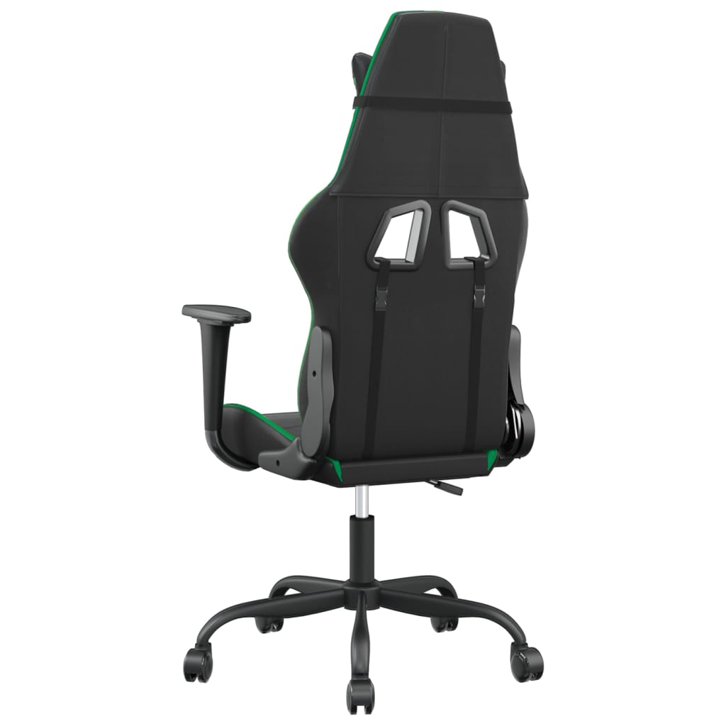 Silla gaming cuero sintético negro y verde vidaXL