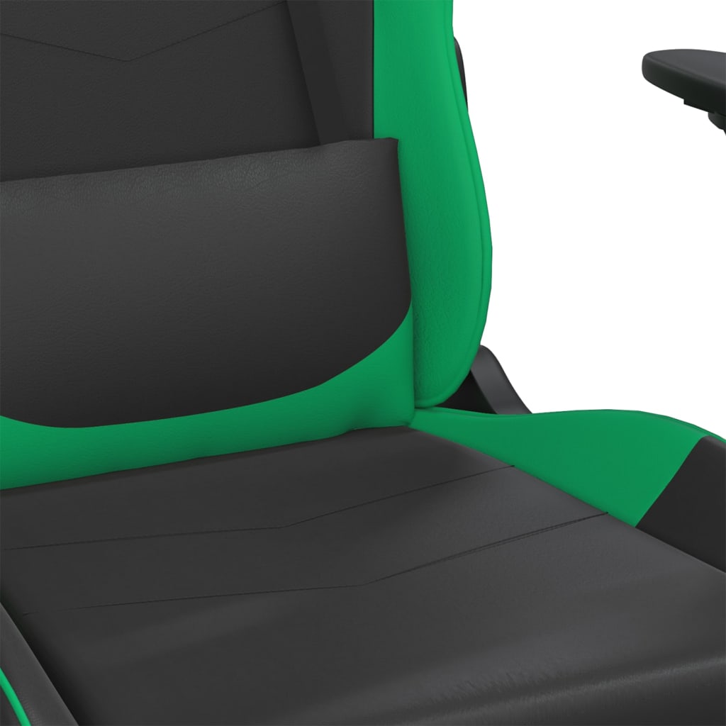 Silla gaming cuero sintético negro y verde vidaXL