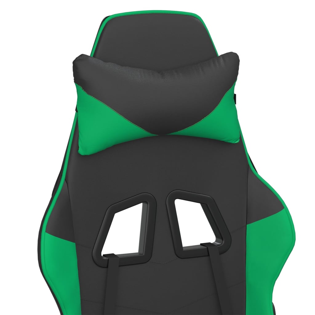 Silla gaming cuero sintético negro y verde vidaXL