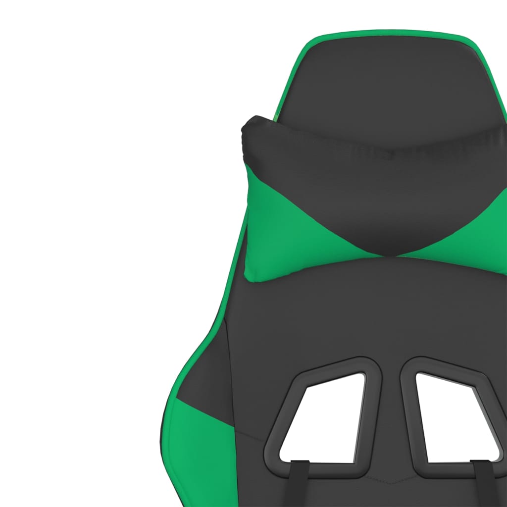 Silla gaming cuero sintético negro y verde vidaXL