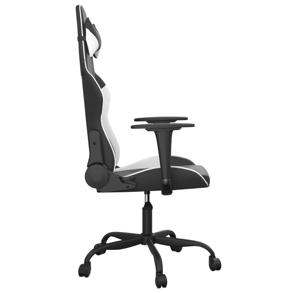 Silla gaming cuero sintético negro y blanco vidaXL