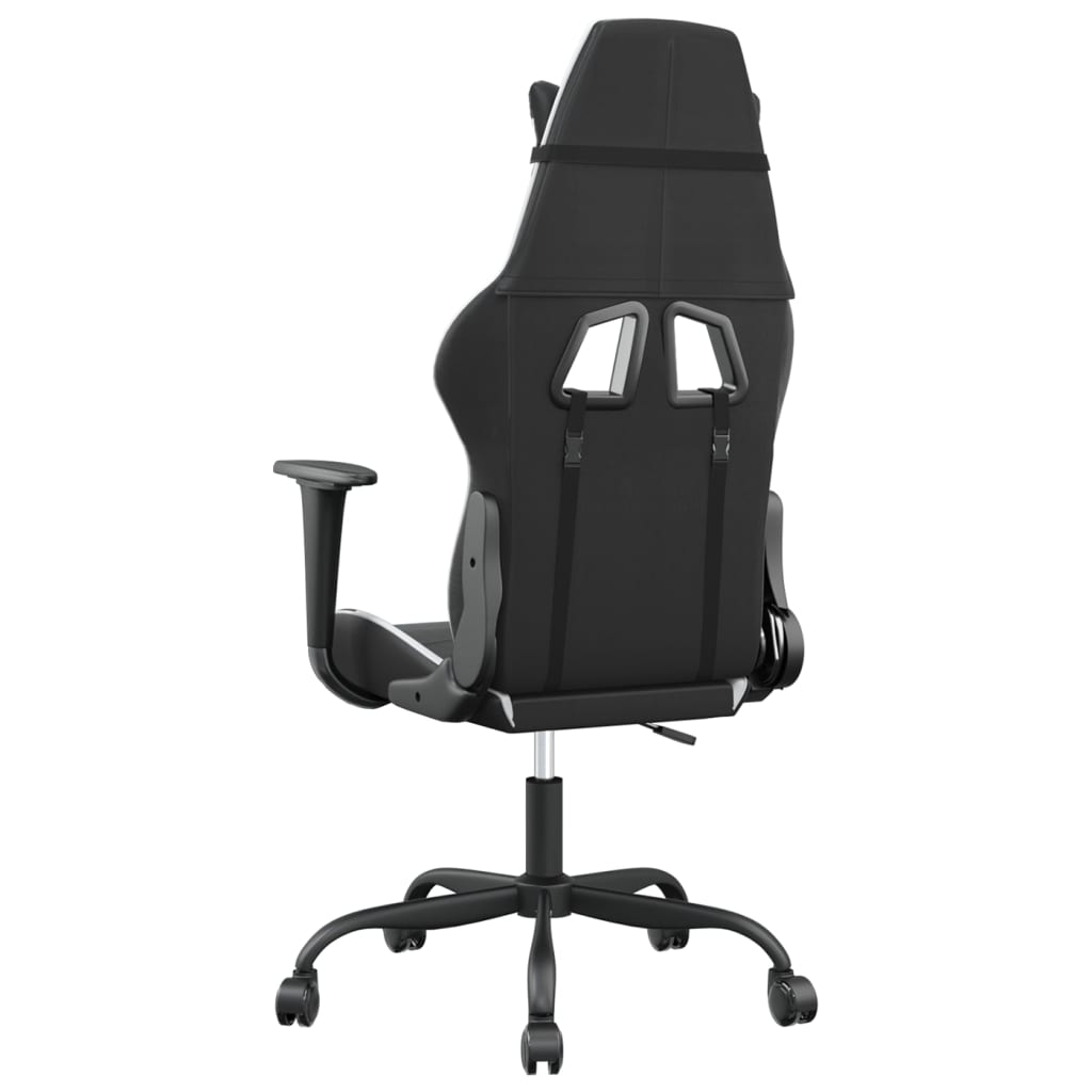 Silla gaming cuero sintético negro y blanco vidaXL