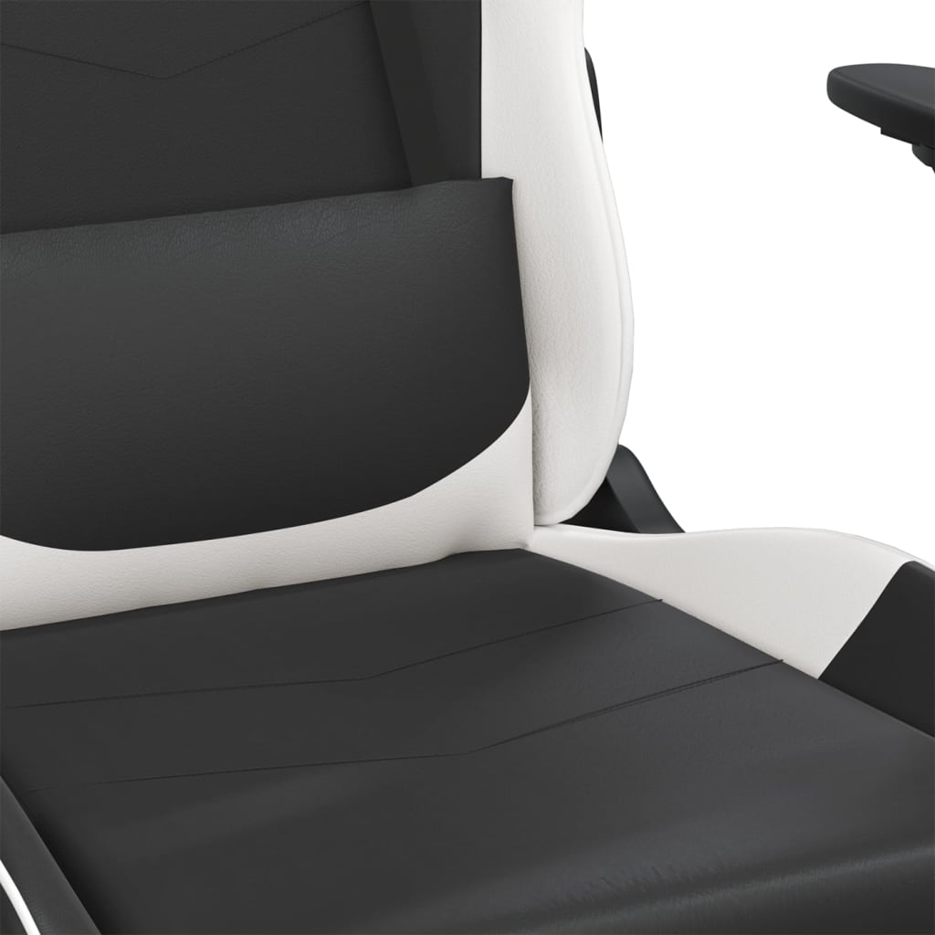 Silla gaming cuero sintético negro y blanco vidaXL