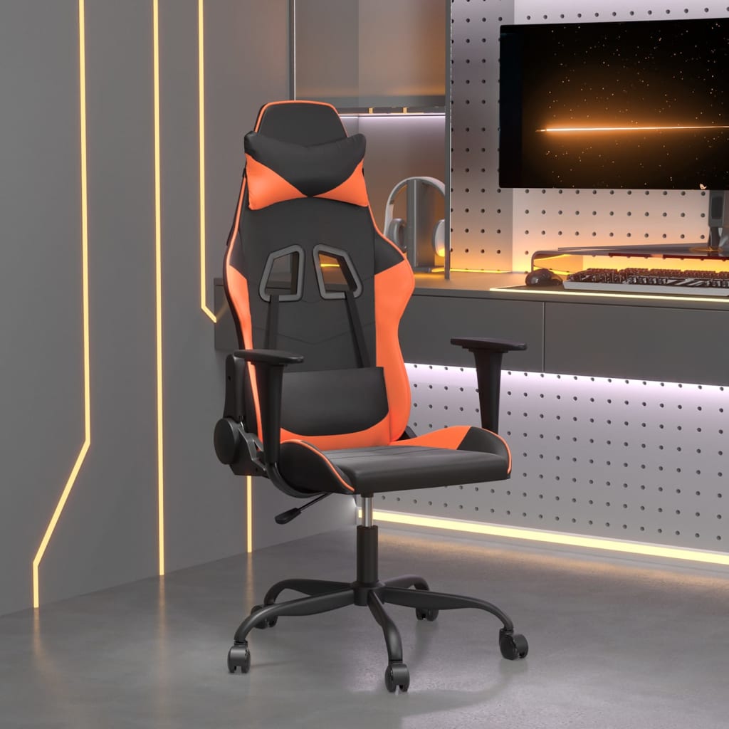 Vetonek Silla gaming cuero sintético negro y naranja