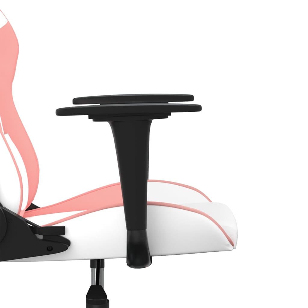 Silla gaming cuero sintético blanco y rosa vidaXL