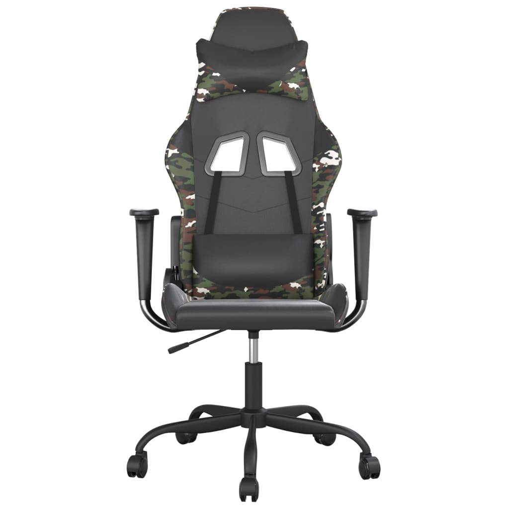 Silla gaming cuero sintético negro y camuflaje vidaXL