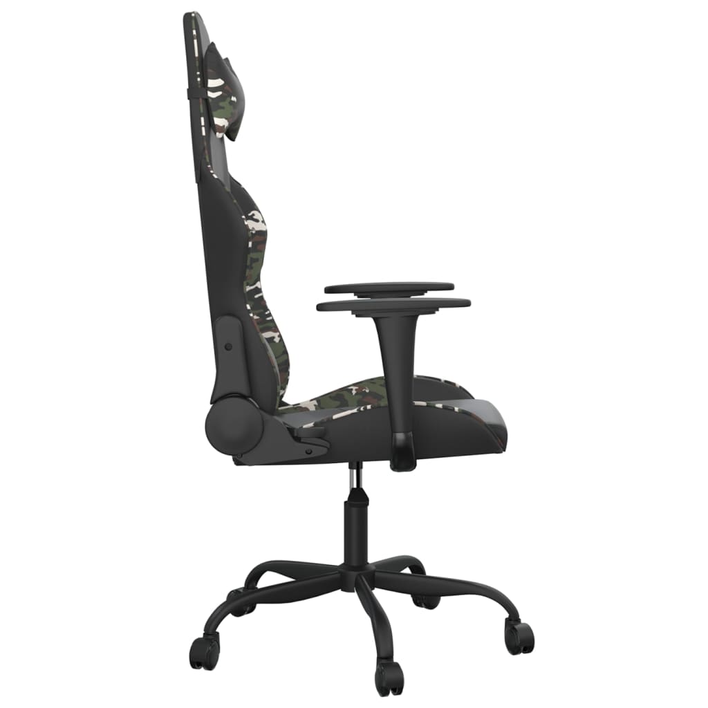 Silla gaming cuero sintético negro y camuflaje vidaXL