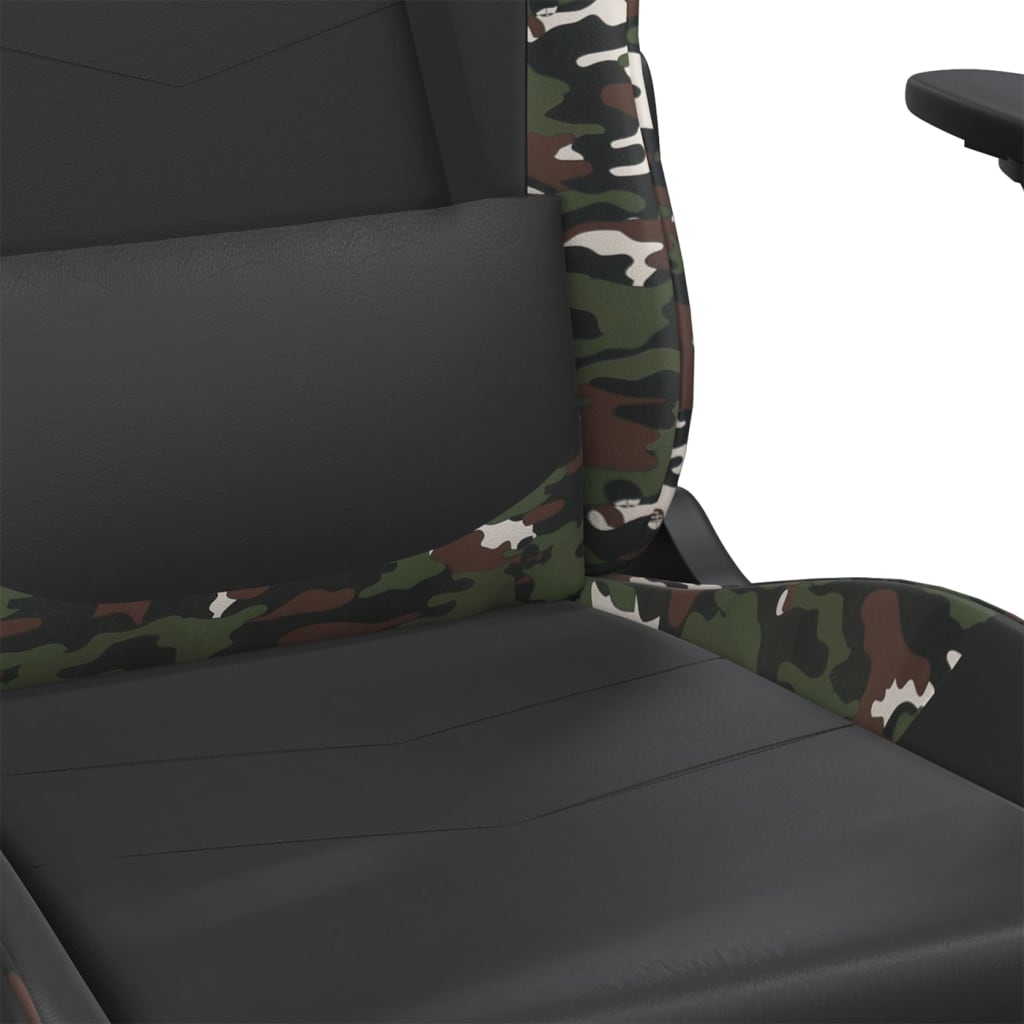 Silla gaming cuero sintético negro y camuflaje vidaXL