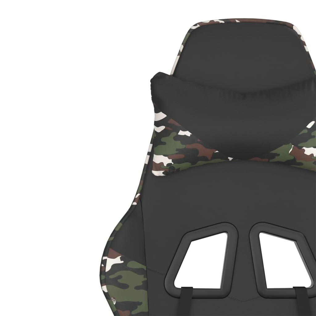 Silla gaming cuero sintético negro y camuflaje vidaXL