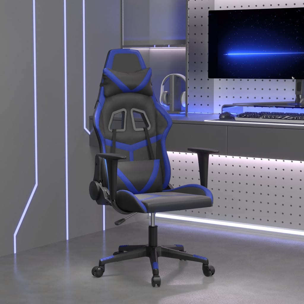 Vetonek Silla gaming cuero sintético negro y azul