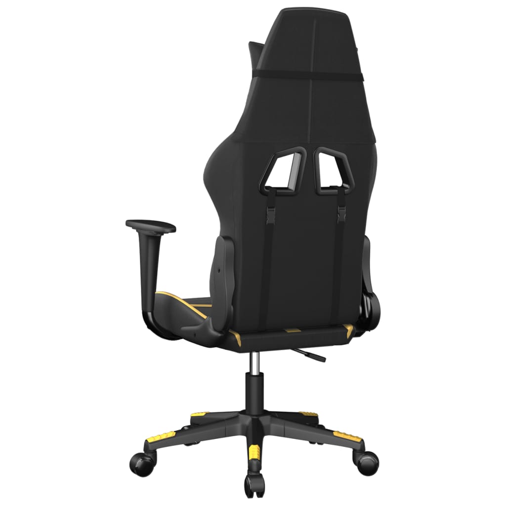 Silla gaming cuero sintético negro y dorado vidaXL