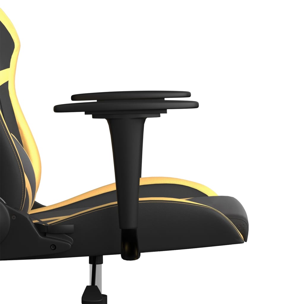 Silla gaming cuero sintético negro y dorado vidaXL