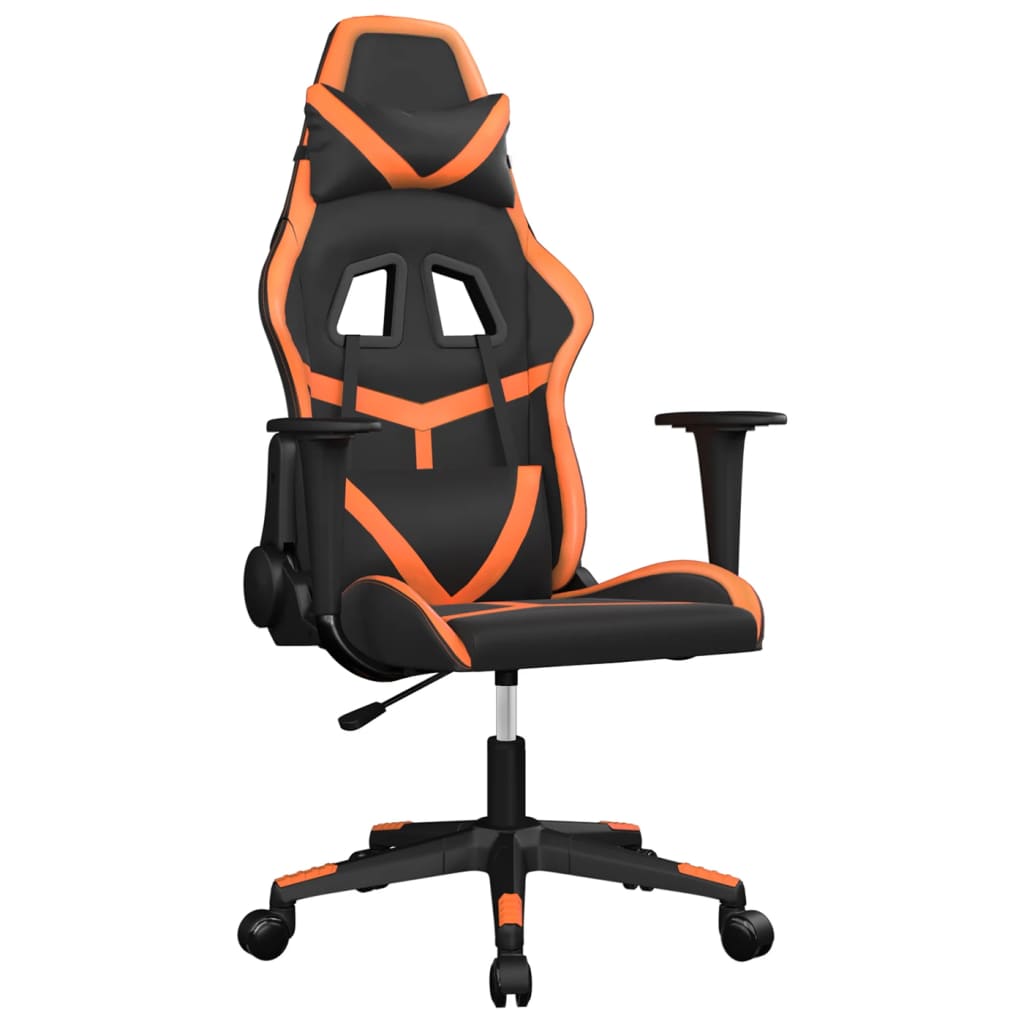 Silla gaming cuero sintético negro y naranja vidaXL