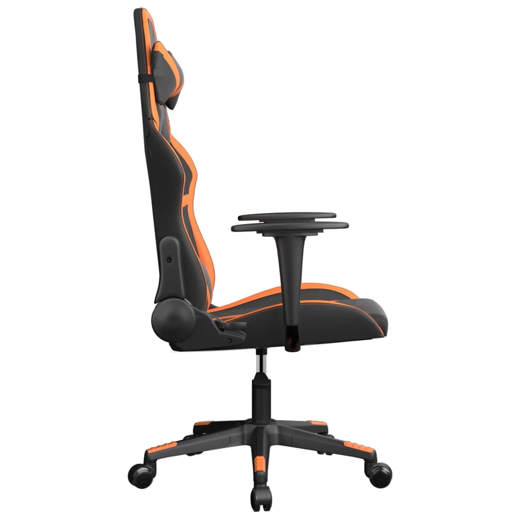 Silla gaming cuero sintético negro y naranja vidaXL