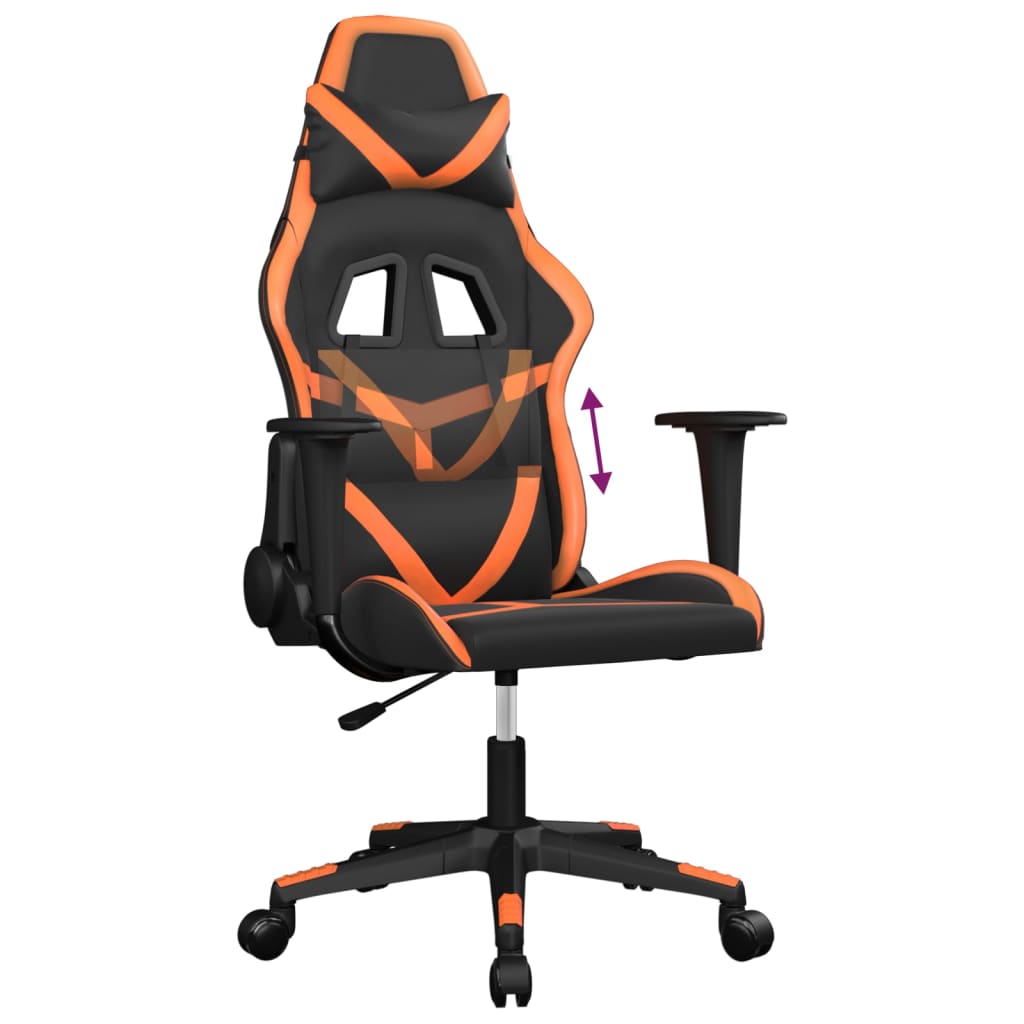 Silla gaming cuero sintético negro y naranja vidaXL