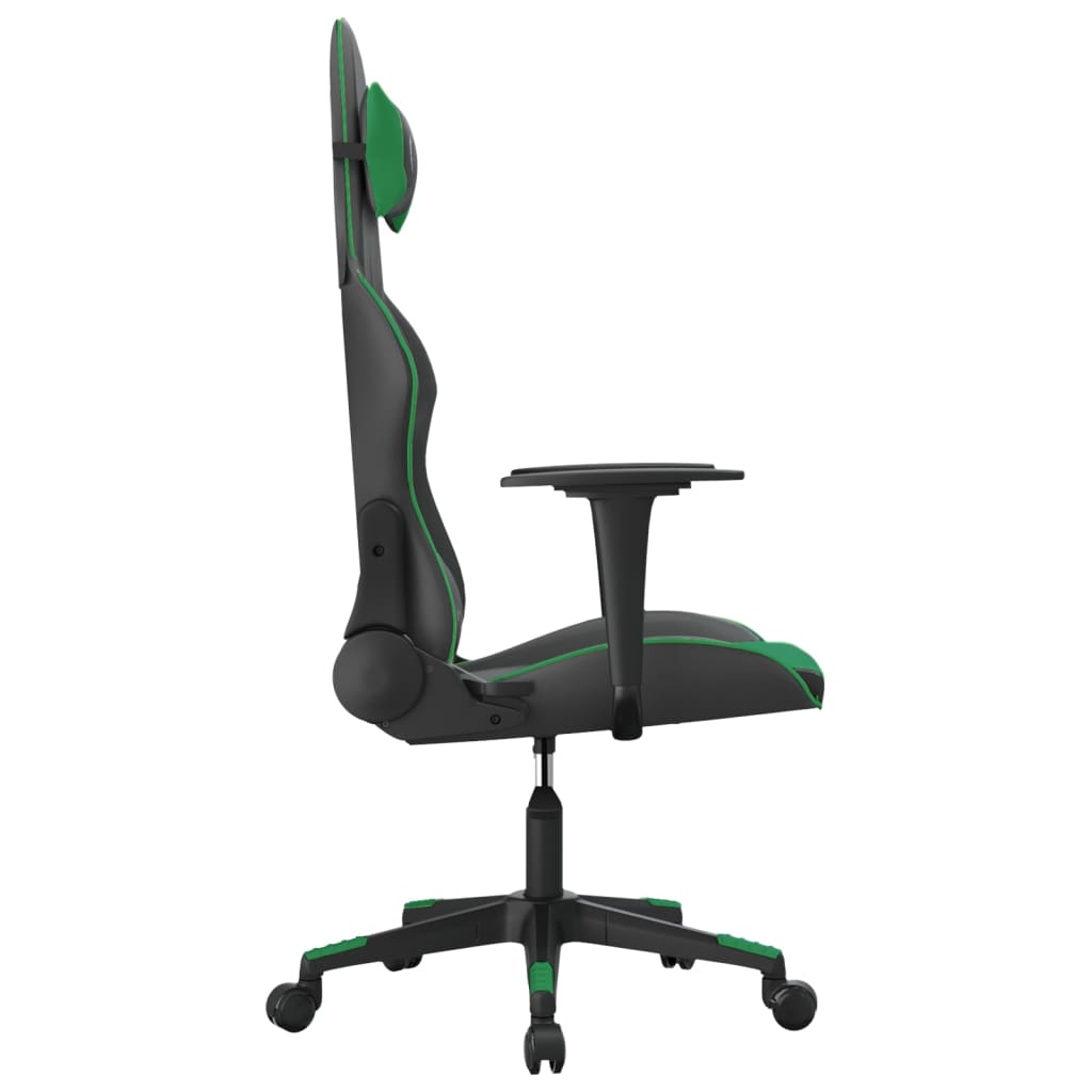 Silla gaming cuero sintético negro y verde vidaXL