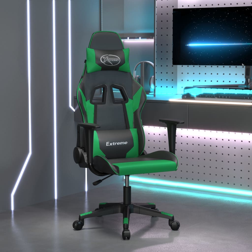 Vetonek Silla gaming cuero sintético negro y verde