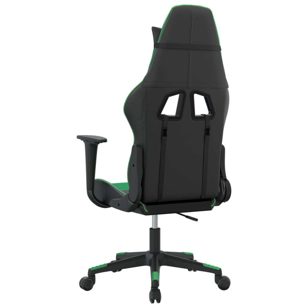 Silla gaming cuero sintético negro y verde vidaXL