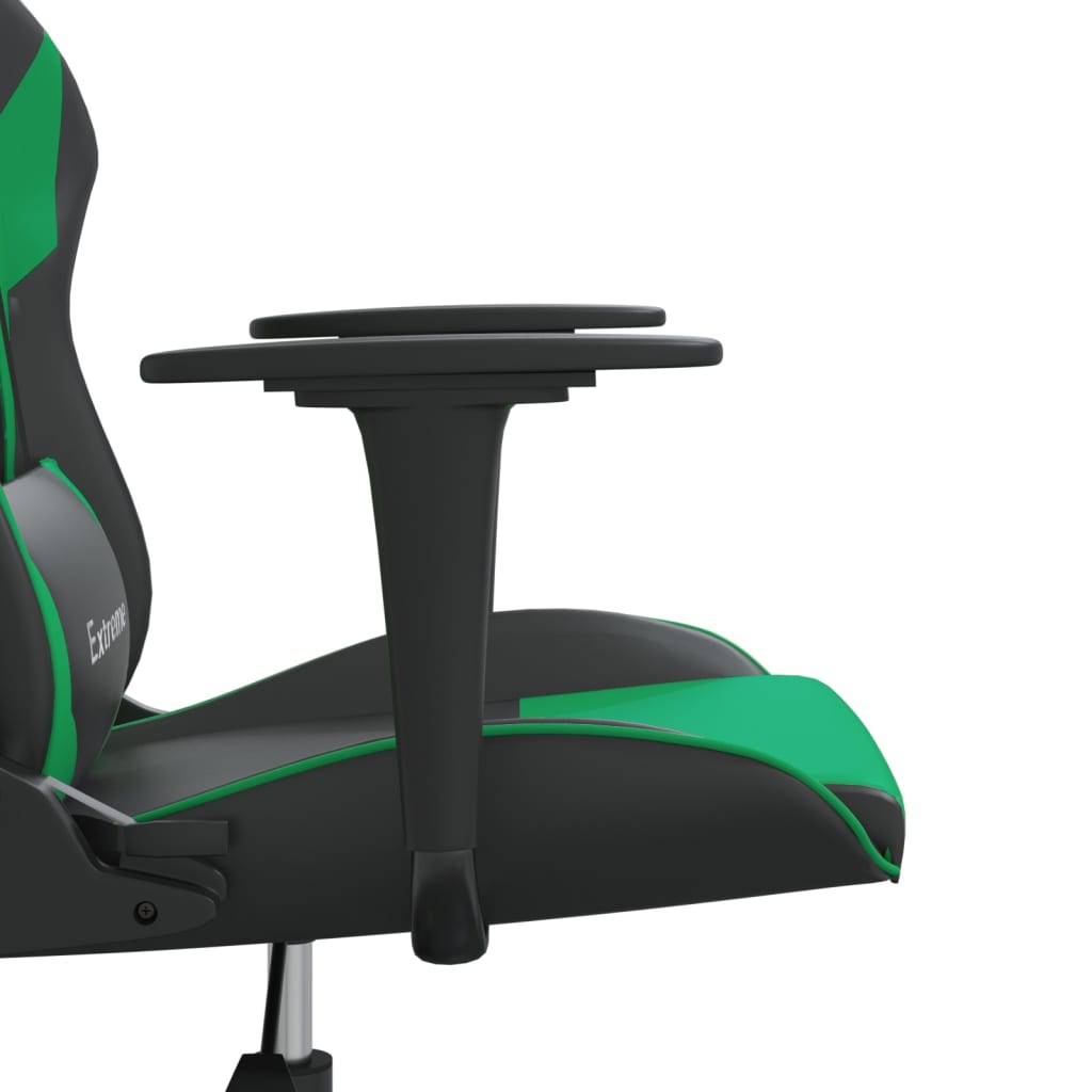 Silla gaming cuero sintético negro y verde vidaXL