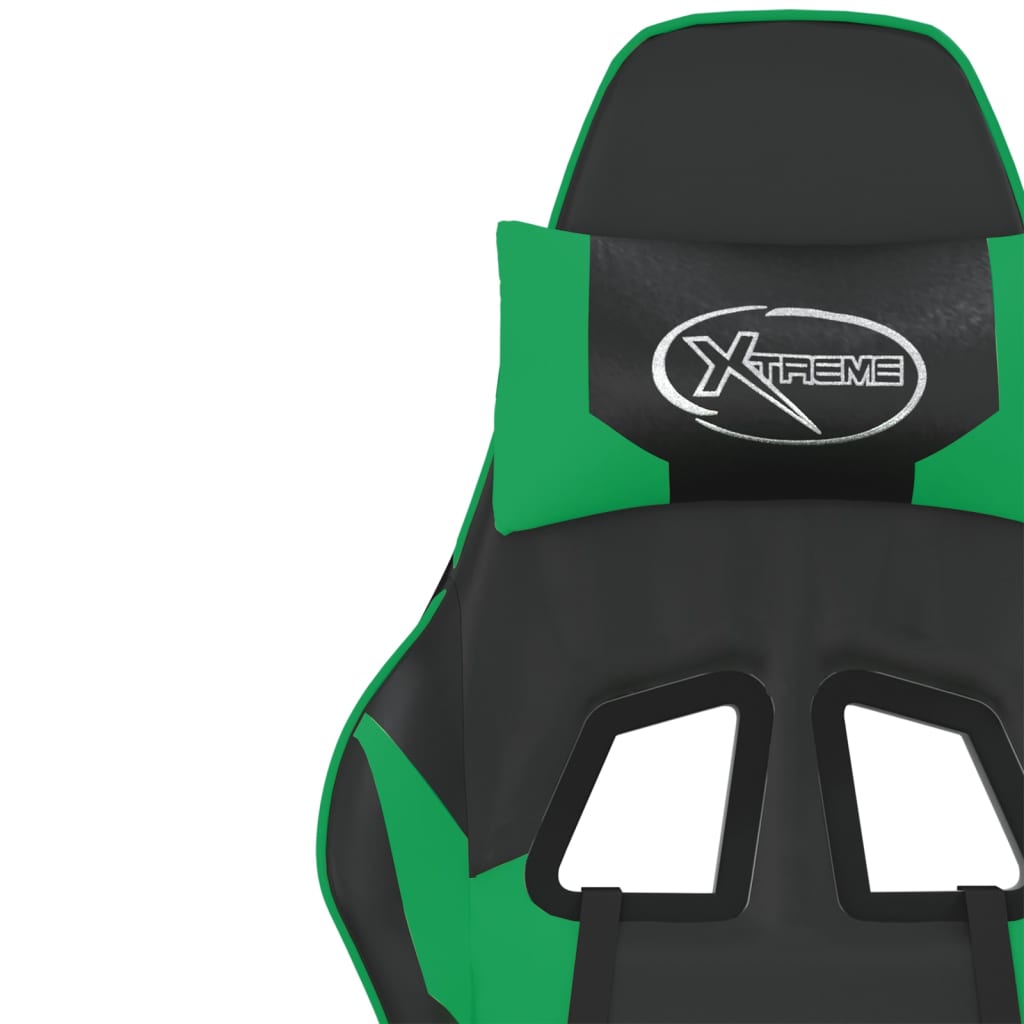 Silla gaming cuero sintético negro y verde vidaXL