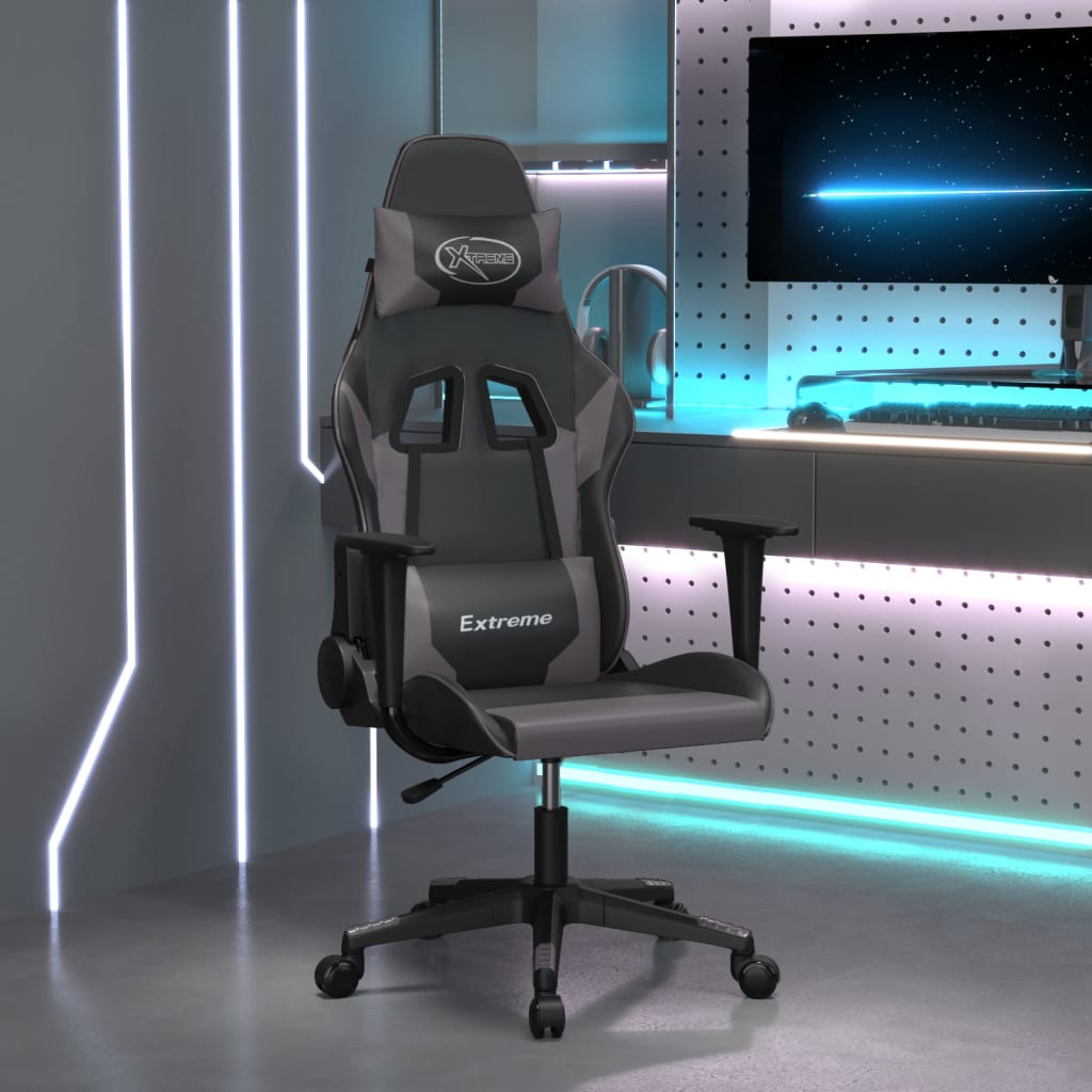 Vetonek Silla gaming cuero sintético negro y gris