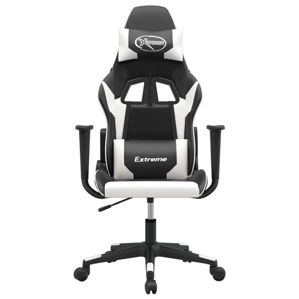 Silla gaming cuero sintético negro y blanco vidaXL