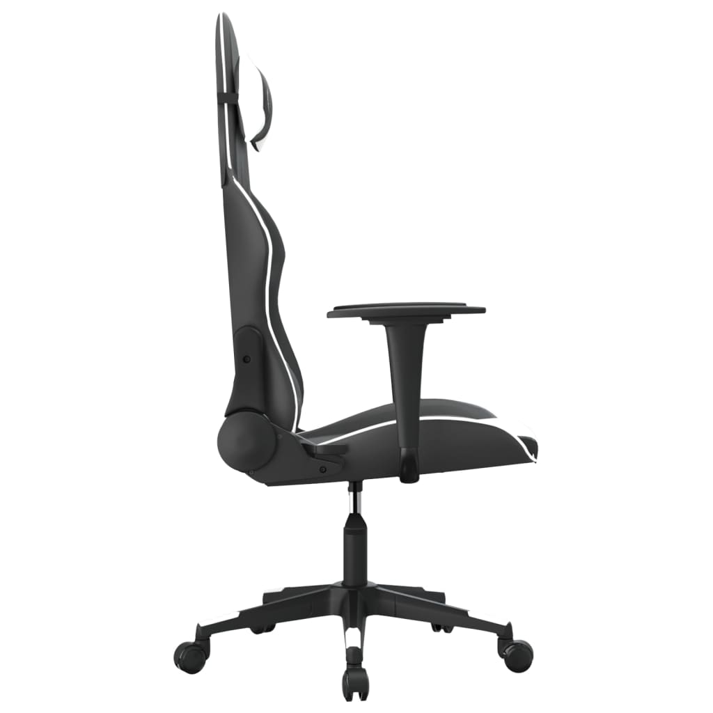 Silla gaming cuero sintético negro y blanco vidaXL