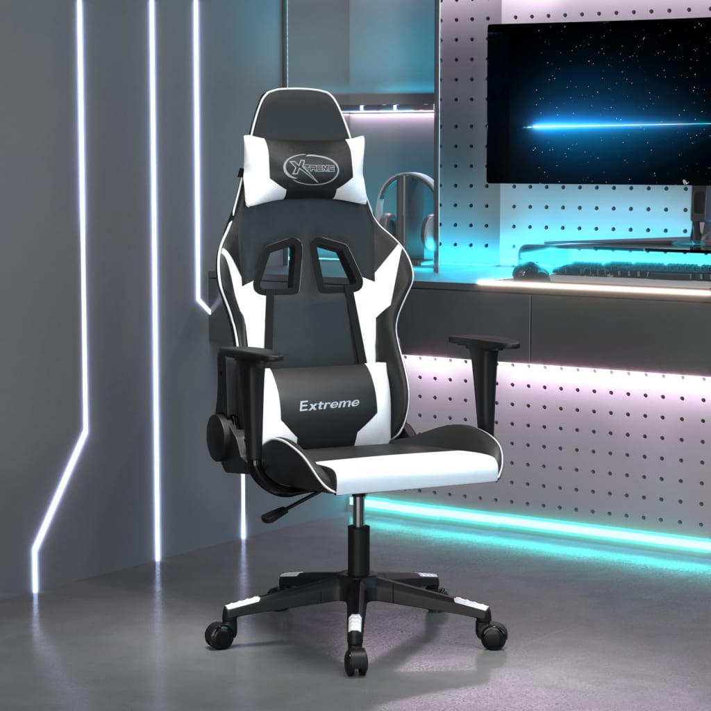 Vetonek Silla gaming cuero sintético negro y blanco