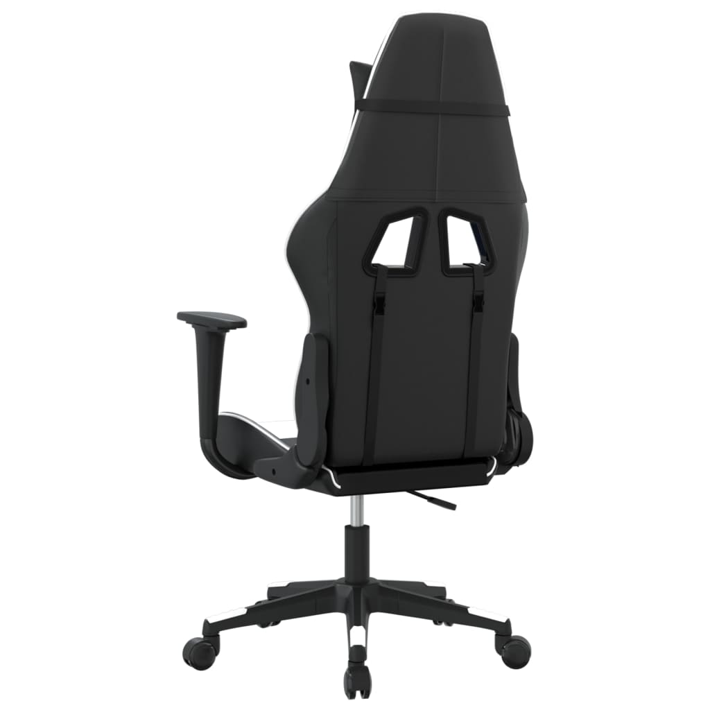 Silla gaming cuero sintético negro y blanco vidaXL