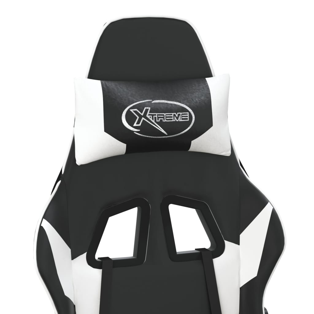 Silla gaming cuero sintético negro y blanco vidaXL