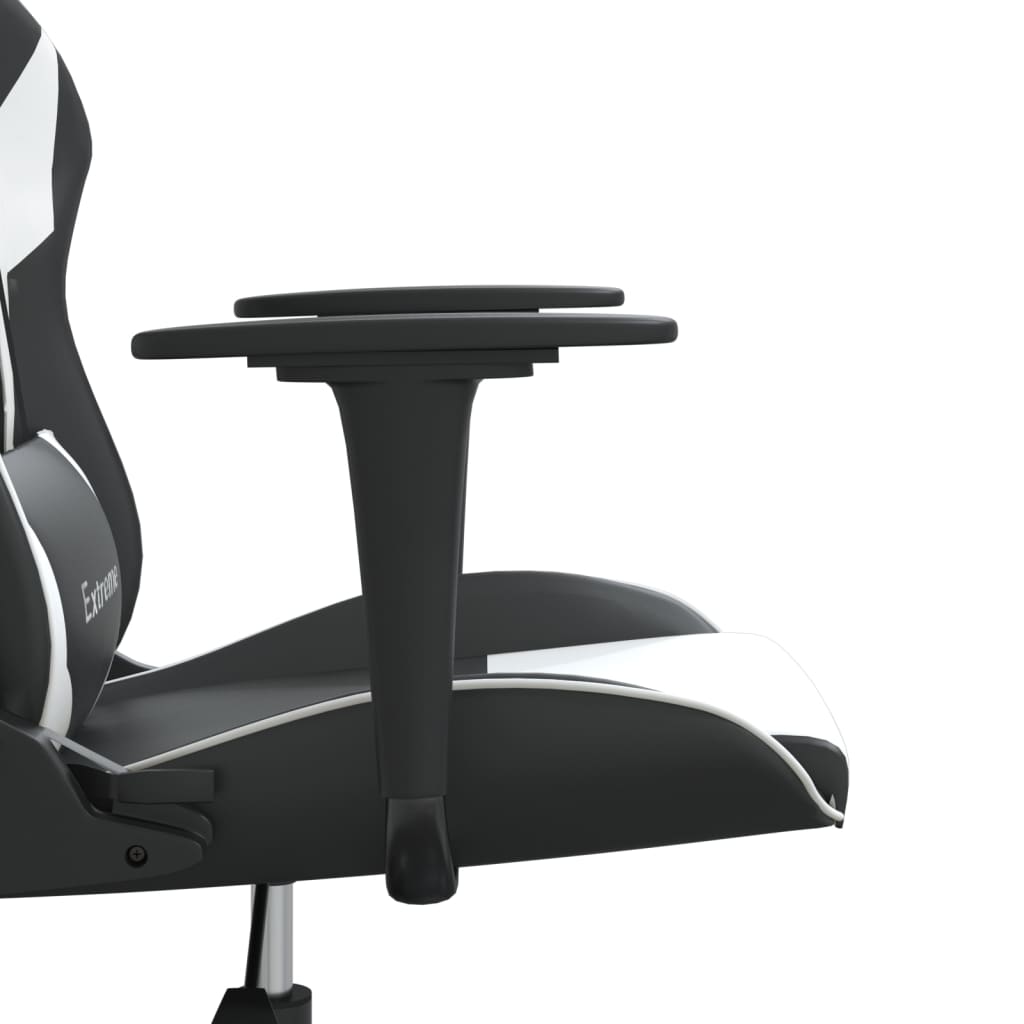 Silla gaming cuero sintético negro y blanco vidaXL