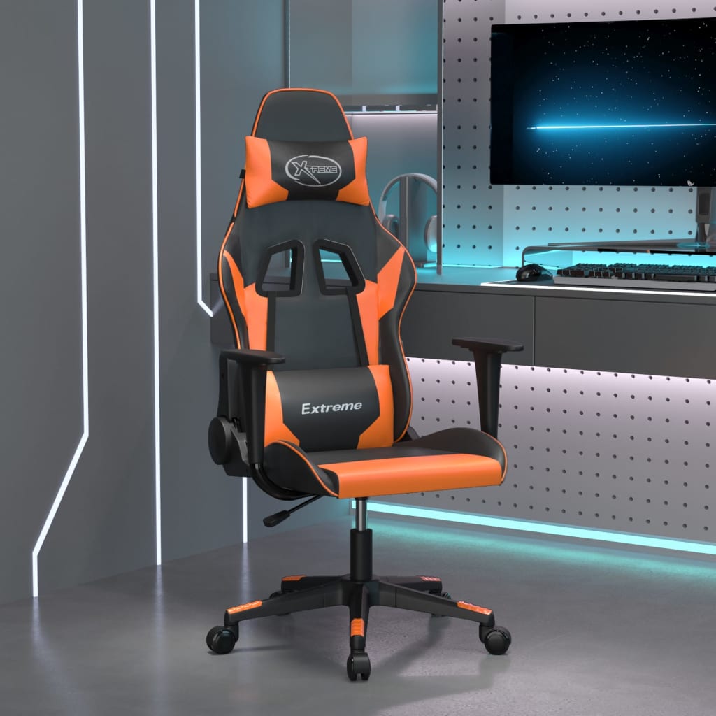 Vetonek Silla gaming cuero sintético negro y naranja