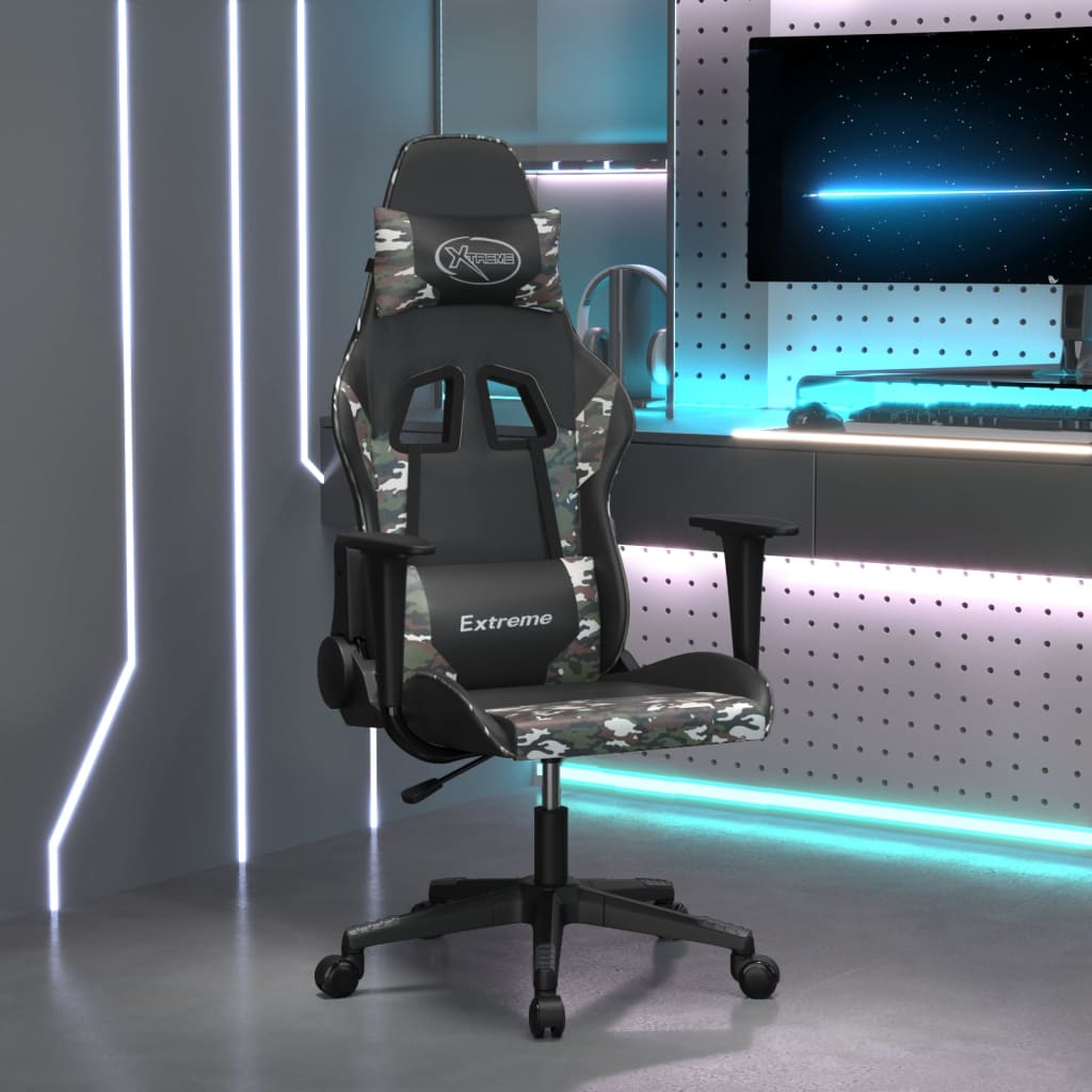 Vetonek Silla gaming cuero sintético negro y camuflaje