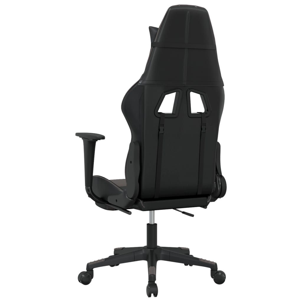 Silla gaming con reposapiés cuero sintético negro gris vidaXL