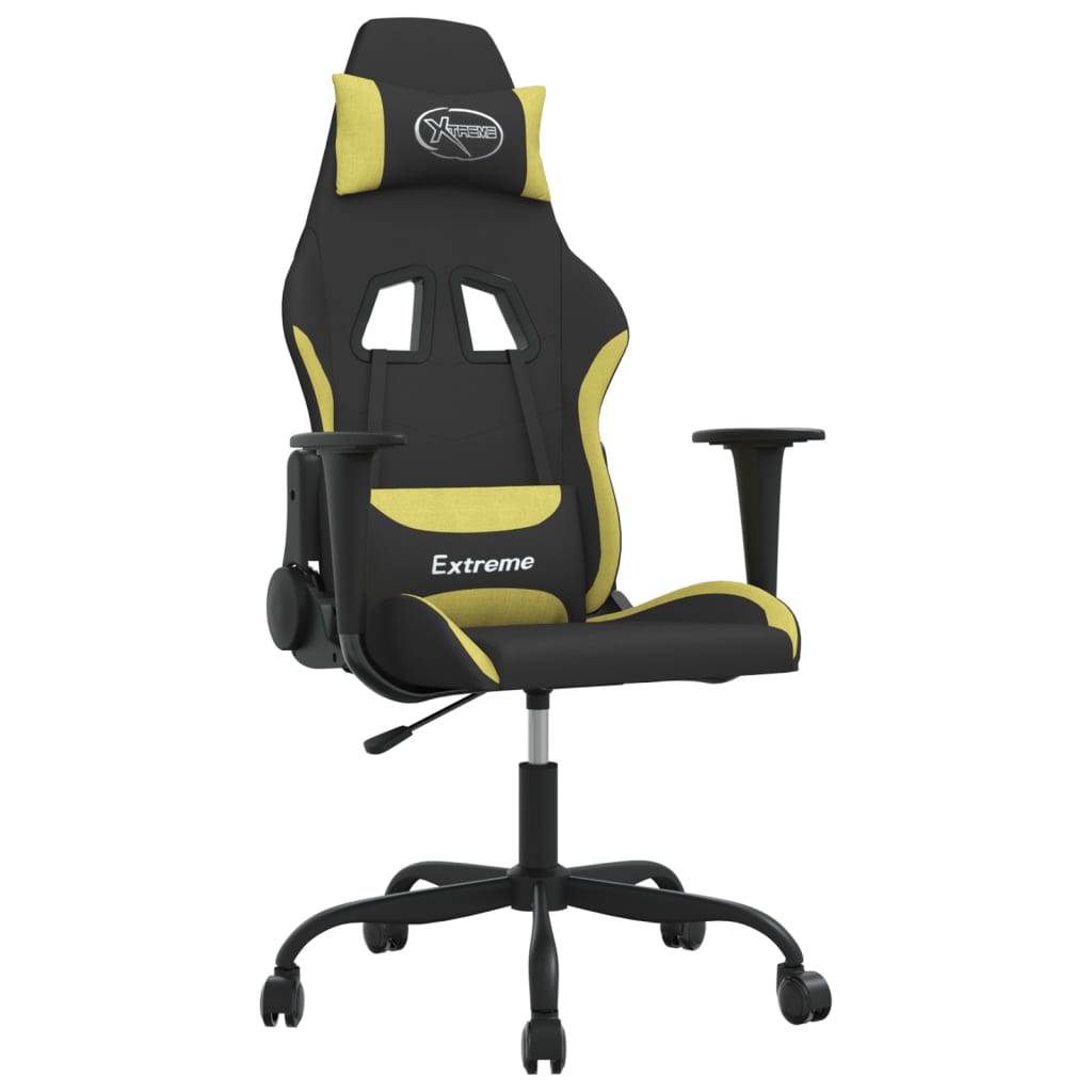 Silla gaming tela verde claro y negro vidaXL