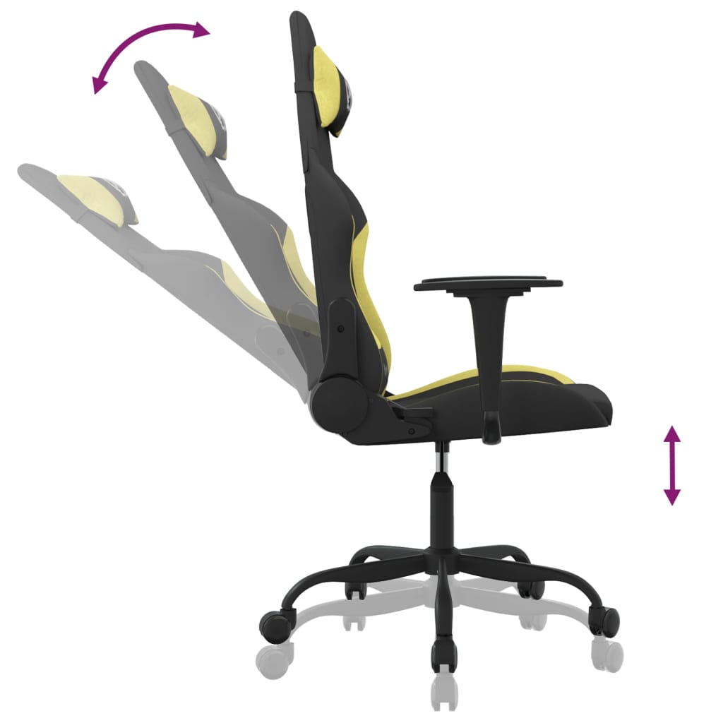 Silla gaming tela verde claro y negro vidaXL