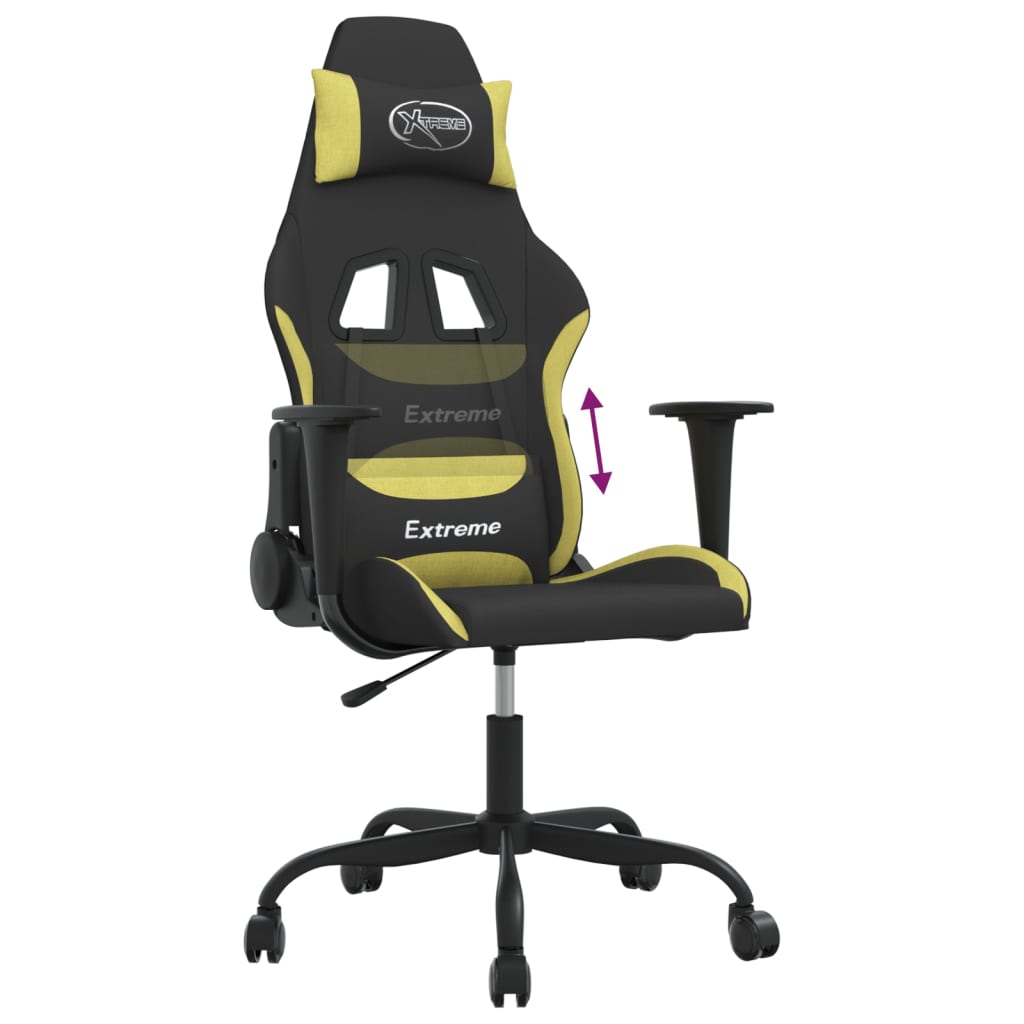 Silla gaming tela verde claro y negro vidaXL