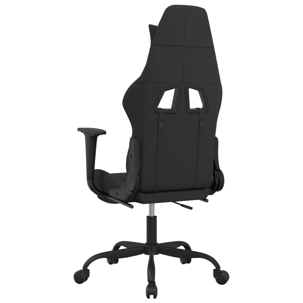 Silla gaming con reposapiés tela negro y azul vidaXL