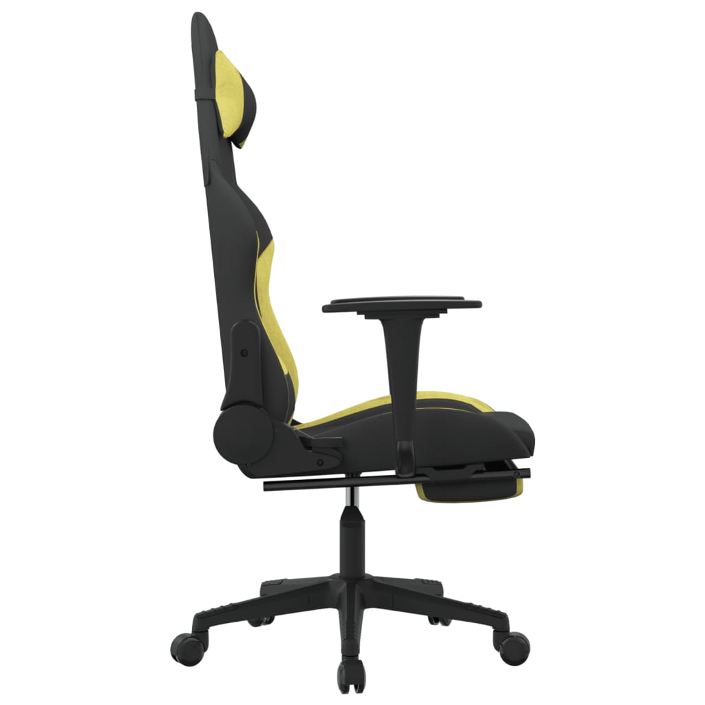 Silla gaming con reposapiés tela verde claro y negro vidaXL