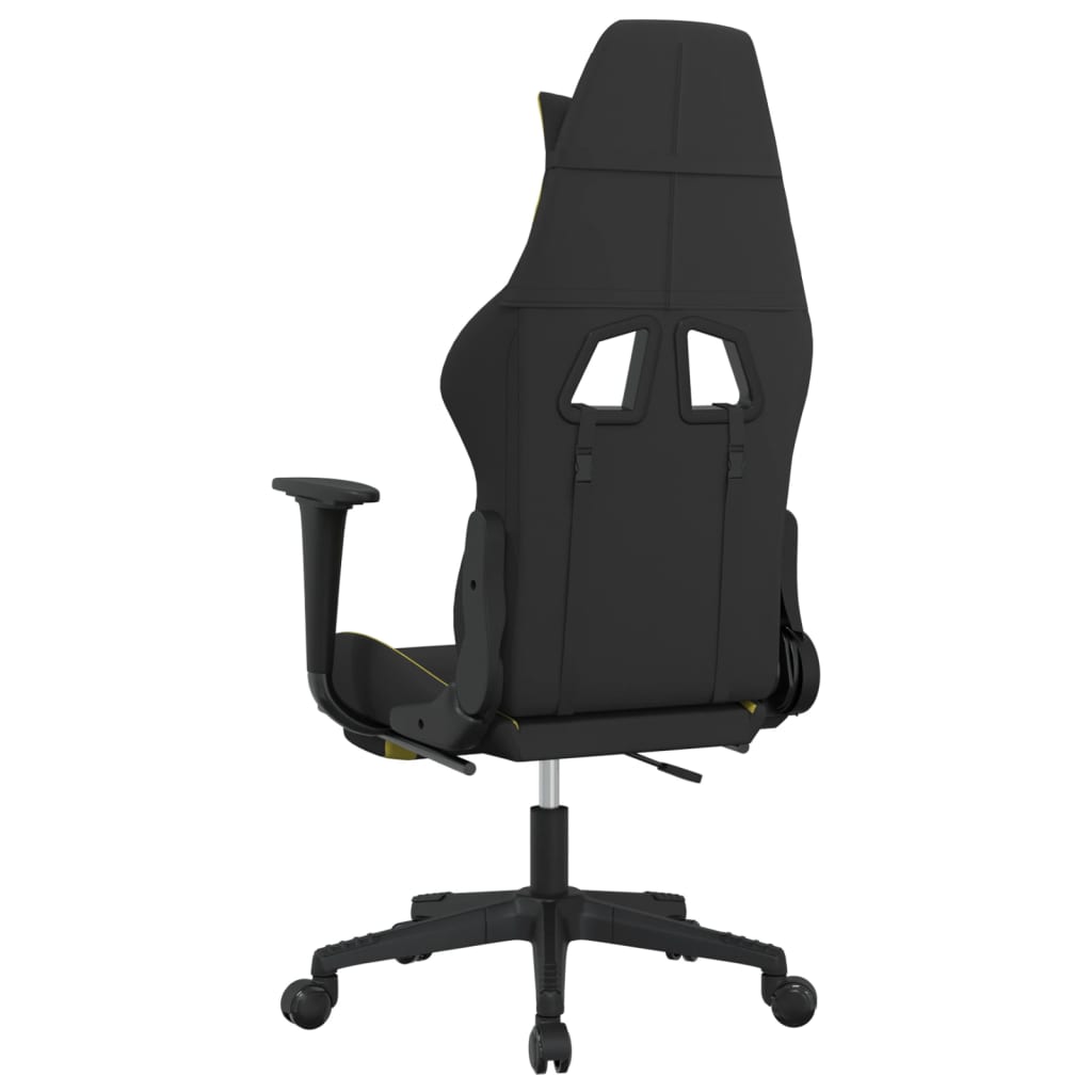 Silla gaming con reposapiés tela verde claro y negro vidaXL