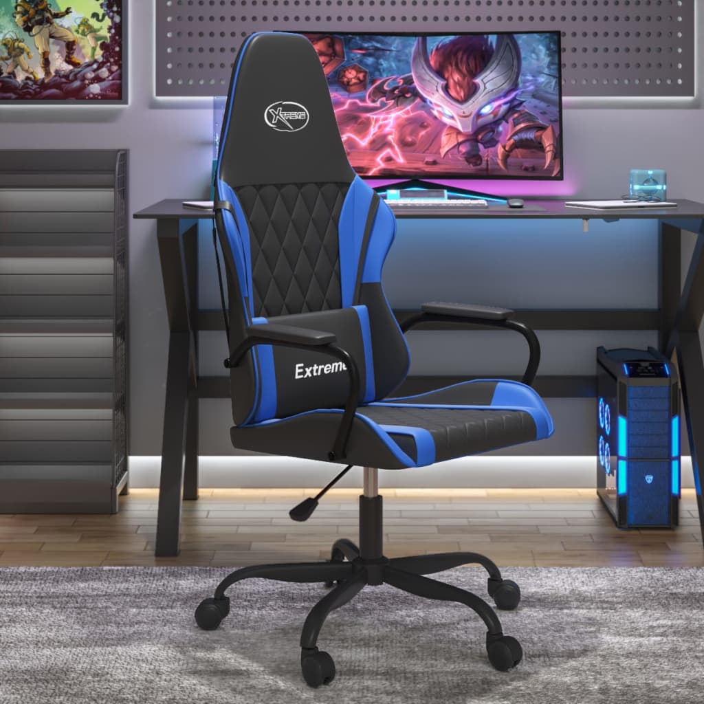 Vetonek Silla gaming cuero sintético negro y azul