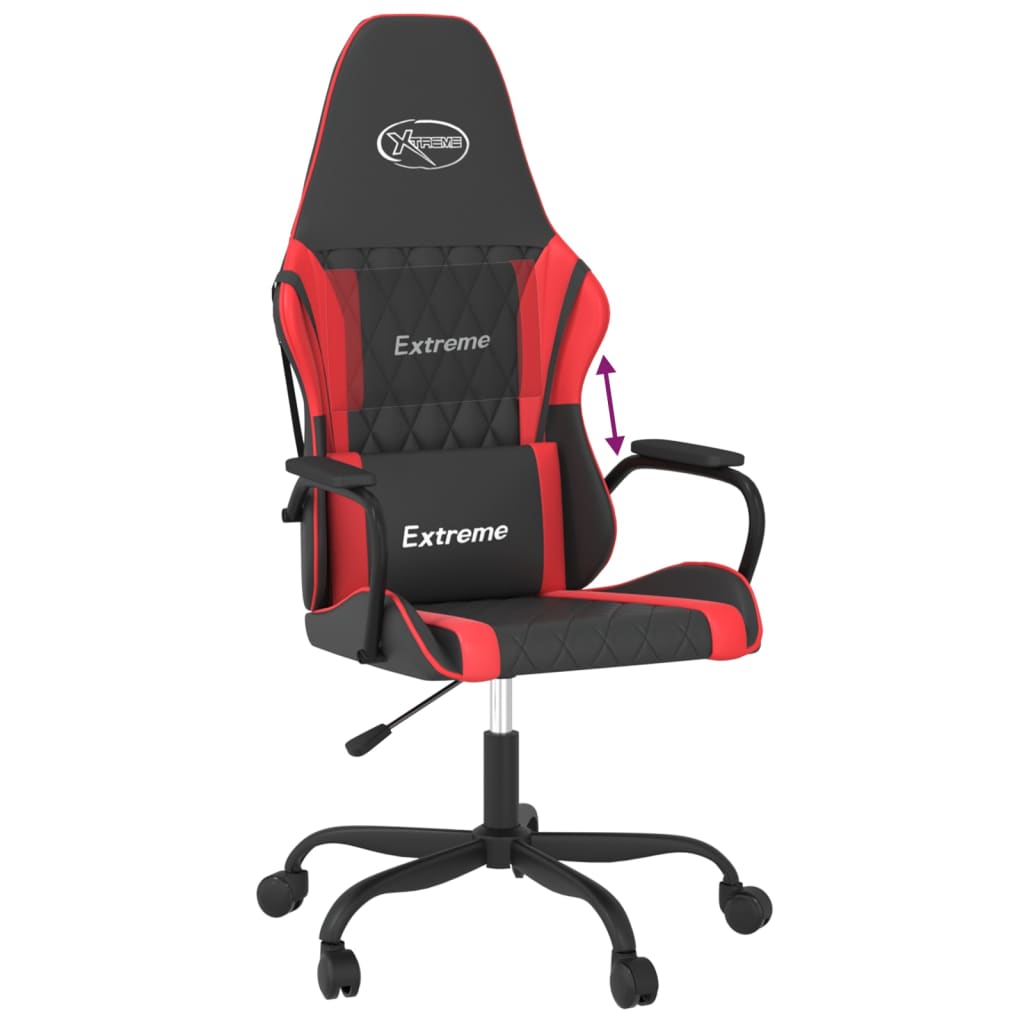 Silla gaming cuero sintético negro y rojo vidaXL