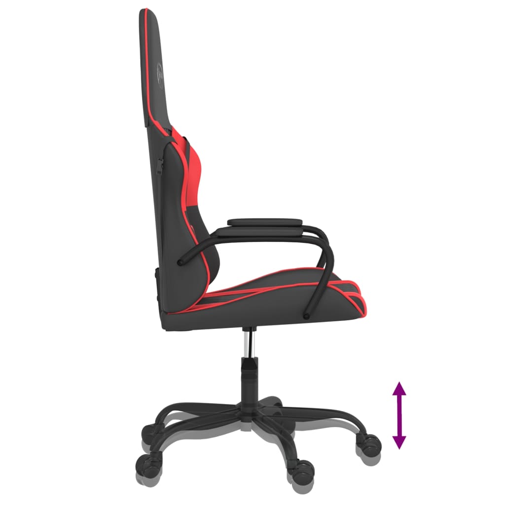 Silla gaming cuero sintético negro y rojo vidaXL