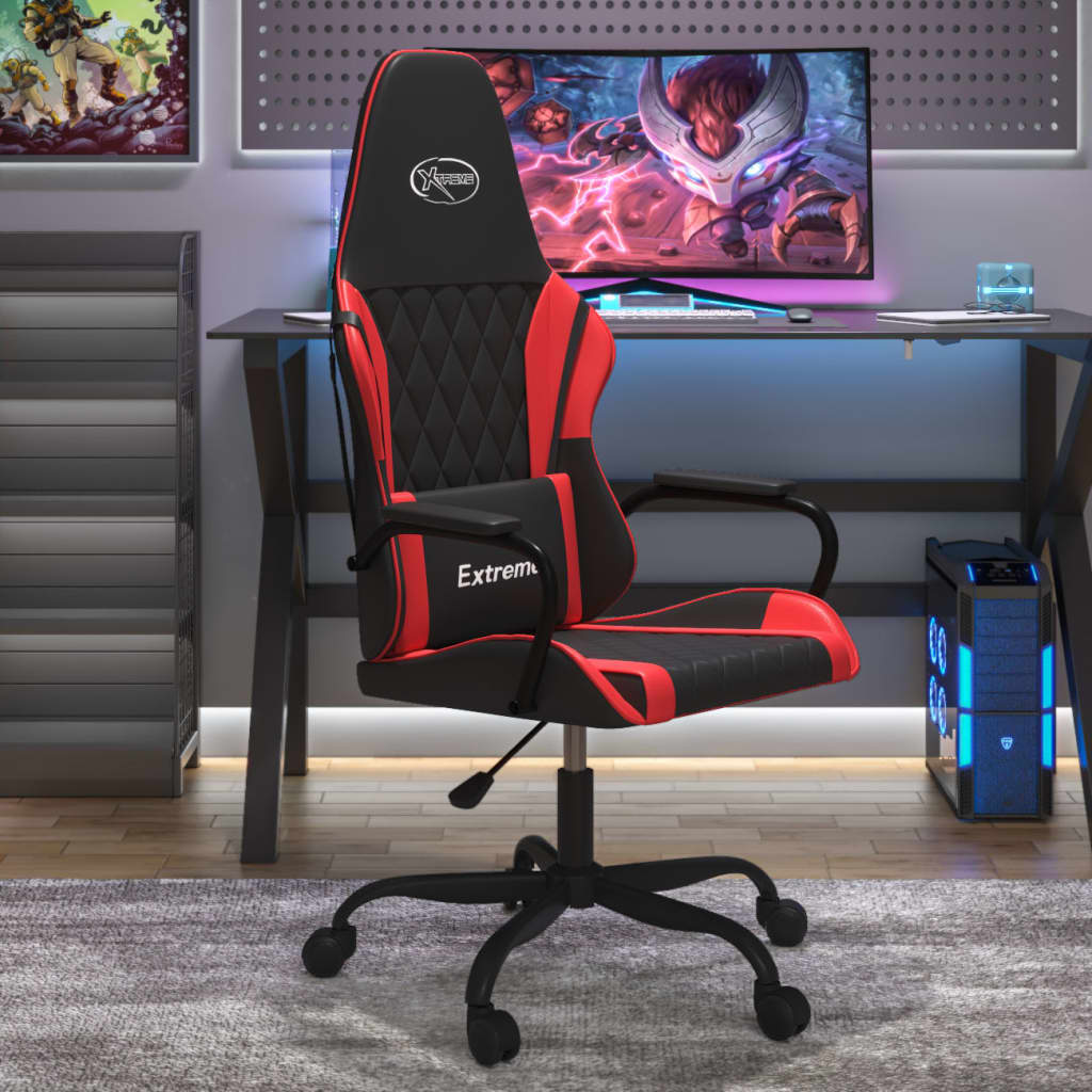 Silla gaming cuero sintético negro y rojo vidaXL