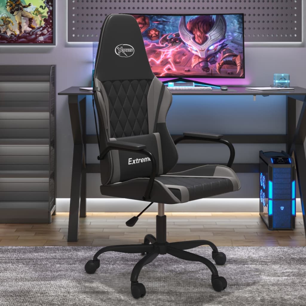 Vetonek Silla gaming cuero sintético negro y gris